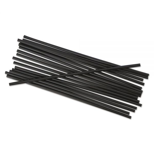 BWKSTRU525B10 Boardwalk Unwrapped Single-Tube Stir-Straws, 5 1/4", Black, 1000/Pack, 10/Carton