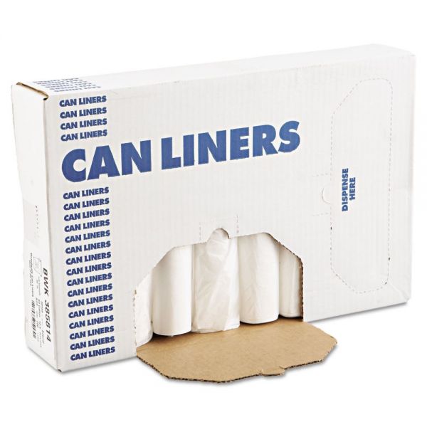 BWK385814 Boardwalk High-Density Can Liner, 38x58, 60gal, 11 Mic, Natural, 25 Bags/RL, 8 Rolls/CT