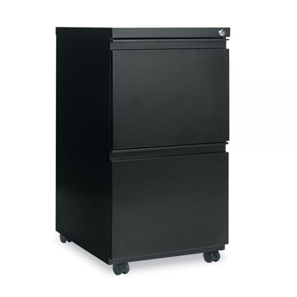 ALEPBFFBL Alera Two-Drawer Metal Pedestal File With Full-Length Pull, 14 7/8w x 19 1/8d, Black