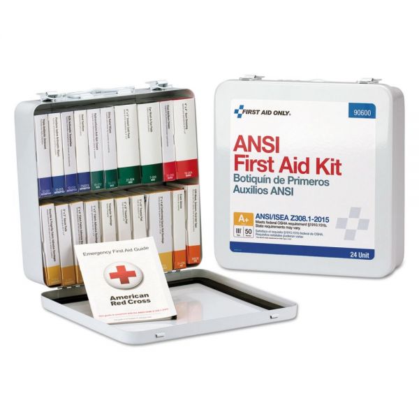 FAO90600 First Aid Only Unitized ANSI Class A Weatherproof First Aid Kit for 50 People, 24 Units
