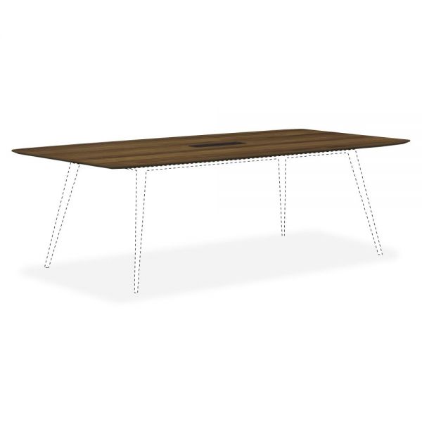 LLR59584 Lorell Walnut Laminate Rectangular Conference Tabletop with Wire Management