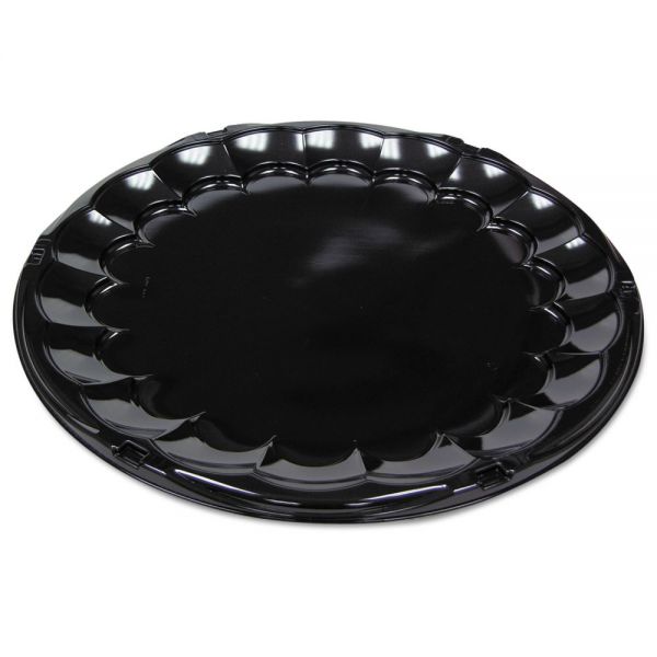 PCT9818K Pactiv Round SmartLock CaterWare Trays, 1-Comp, Black, 18dia, 50/Carton