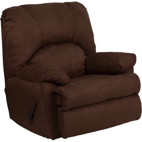 FHFWM8500263GG Flash Furniture Contemporary Montana Chocolate Microfiber Suede Rocker Recliner