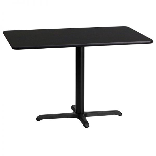 FHFXUBLKTB2442T2230GG Flash Furniture 24'' x 42'' Rectangular Black Laminate Table Top with 22'' x 30'' Table Height Base
