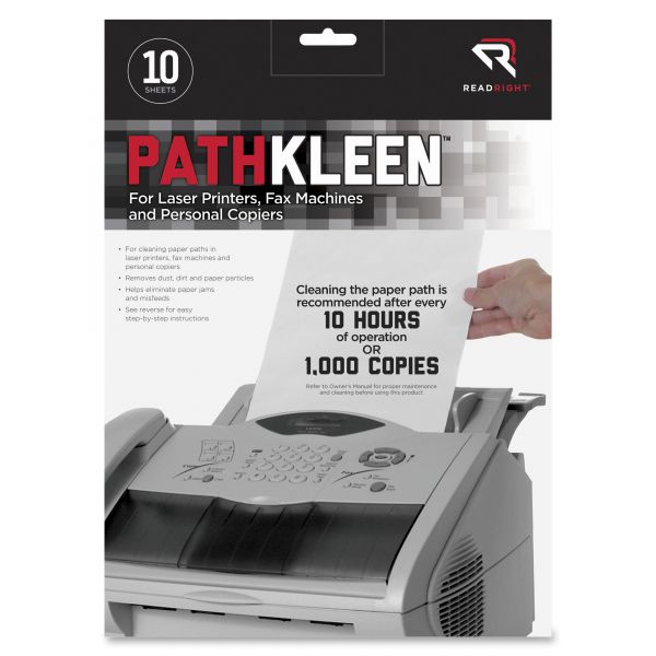 REARR1237 Read Right PathKleen Sheets, 8 1/2 x 11, 10/Pack