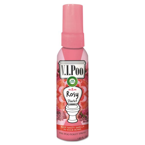 RAC96533 Air Wick V.I. Poo Pre-Poo Toilet Spray, Rosy Starlet, 1.85 oz Spray Bottle, 6/Carton