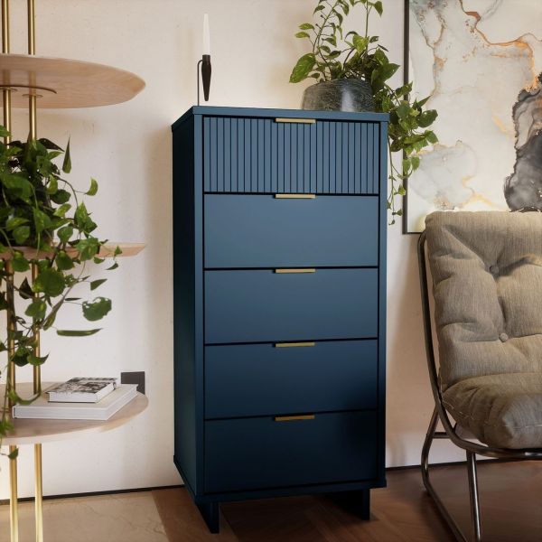Granville Tall 23.62 Narrow Dresser in Midnight Blue