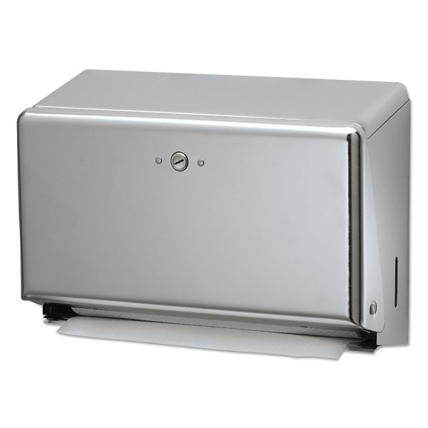 SJMT1950XC San Jamar Mini C-Fold/Multifold Towel Dispenser, Chrome, 11 1/8 x 3 7/8 x 7 7/8