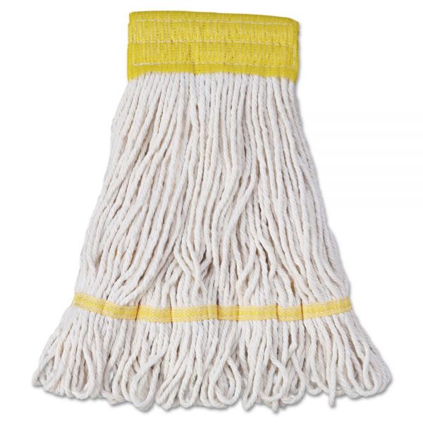 BWK501WH Boardwalk Super Loop Wet Mop Head, Cotton/Synthetic Fiber, Small, White, 12/Carton