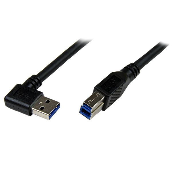 SYNX3560850 StarTech.com 1m Black SuperSpeed USB 3.0 Cable - Right Angle A to B - M/M
