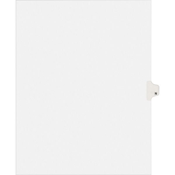 AVE82176 Avery Allstate-Style Legal Exhibit Side Tab Divider, Title: N, Letter, White, 25/Pack