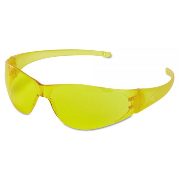 CRWCK114 MCR Safety Checkmate Safety Glasses, Amber Temple, Amber Anti-Fog Lens