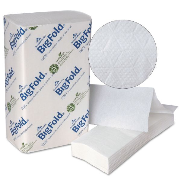 GPC33587 Georgia Pacific Professional BigFold Paper Towels, 10 1/5 x 10 4/5, 1-Ply, White, 220 Sheets/Pack, 10 Packs/Carton
