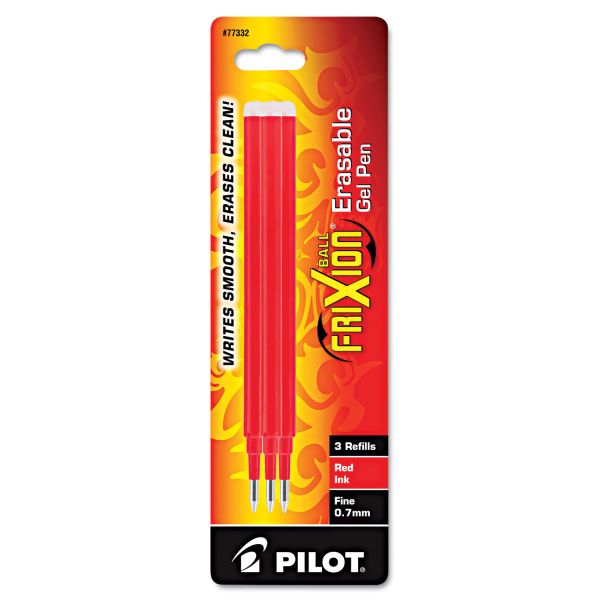 PIL77332 Pilot Refill for FriXion Erasable Gel Ink Pen, Red, 3/Pk
