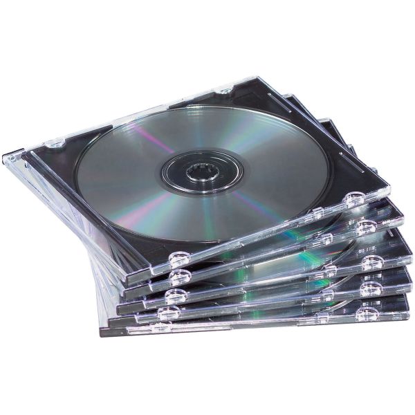 FEL98316 Fellowes Slim Jewel Case, Clear/Black, 25/Pack