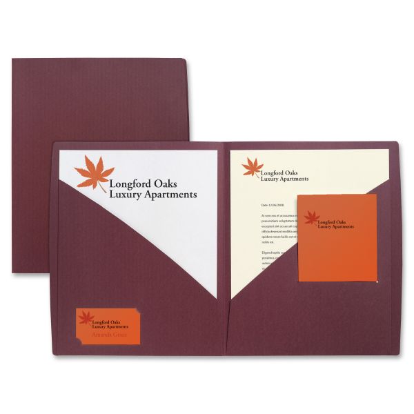 GBC55516 GBC IMPACT Designer Burgundy Two Pocket Folders