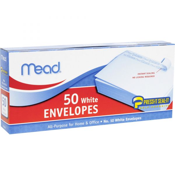 MEA75024 Mead Plain White Self-Seal Business Envelopes