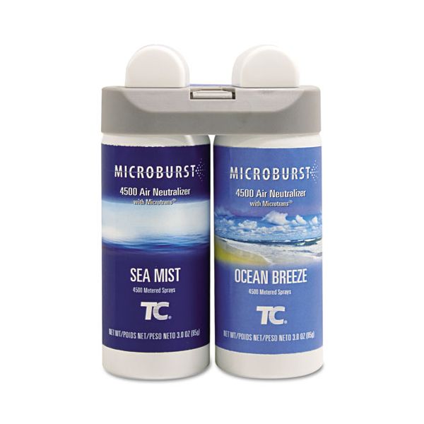RCP3485951 Rubbermaid Commercial Microburst Duet Refills, Sea Mist/Ocean Breeze, 3oz, 4/Carton