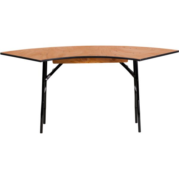 FHFYTWSFT4824SPGG Flash Furniture 5.5 ft. x 2 ft. Serpentine Wood Folding Banquet Table