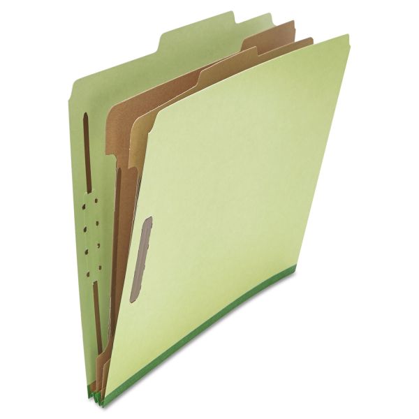 UNV10271 Universal Pressboard Classification Folder, Letter, Six-Section, Green, 10/Box