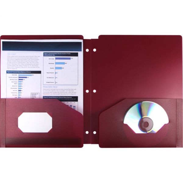STX50220U01C Storex Thicker Poly Red Two Pocket Folders with Holes