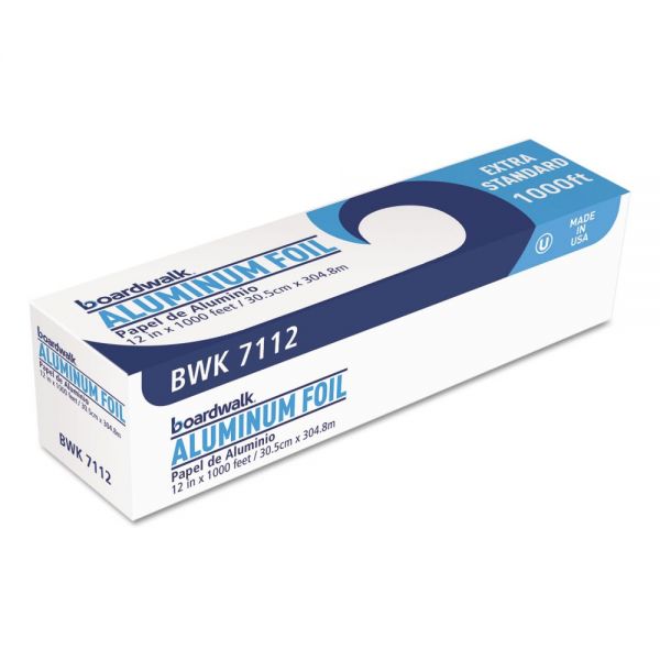 BWK7112 Boardwalk Premium Quality Aluminum Foil Roll, 12"x 1000 ft, 16 Micron Thickness, Silver