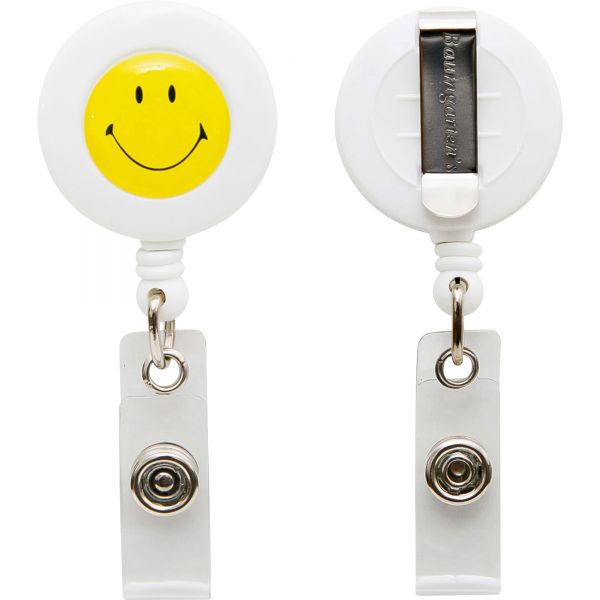 BAU68808 SICURIX Smiley Face ID Card Reel with Belt Clip