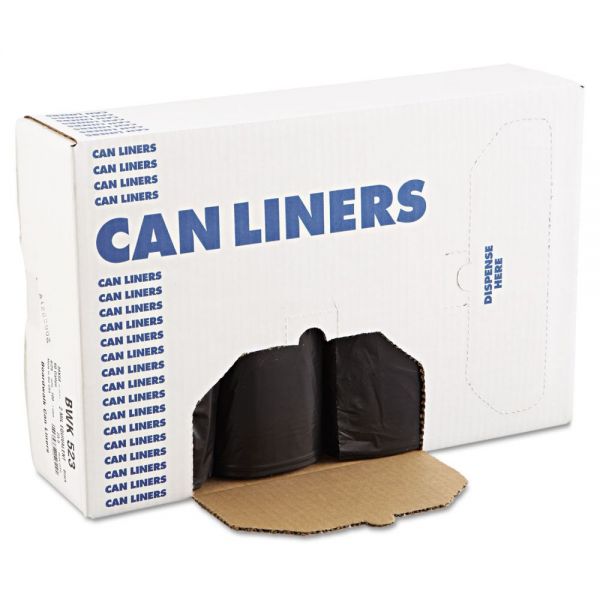 BWK523 Boardwalk Super Extra-Heavy Repro Can Liner, 38x58, 1.6 Mil, 60gal, Blk, 10 BG/RL, 10RL/CT