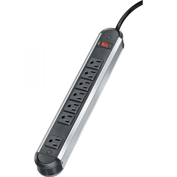 FEL99081 Fellowes Metal Surge Protector, 7 Outlets, 6 ft Cord, 1250 Joules, Silver/Black