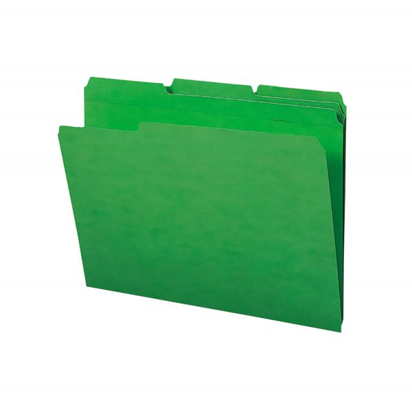 SMD12138 Smead 100% Recycled Green Colored File Folders