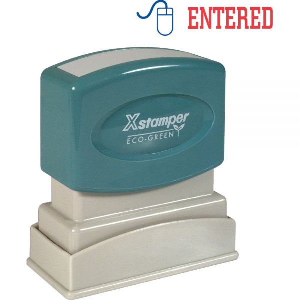XST2027 Xstamper Red/Blue ENTERED Title Stamp