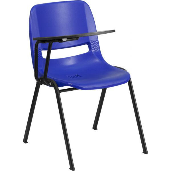 FHFRUTEO1BLRTABGG Flash Furniture Ergonomic Shell Chair with Right Handed Flip-Up Tablet Arm