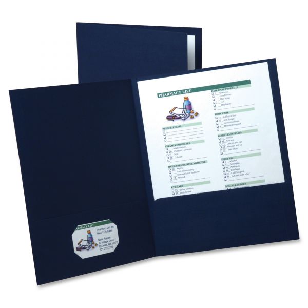 OXF50543 Oxford Navy Blue Two Pocket Folders