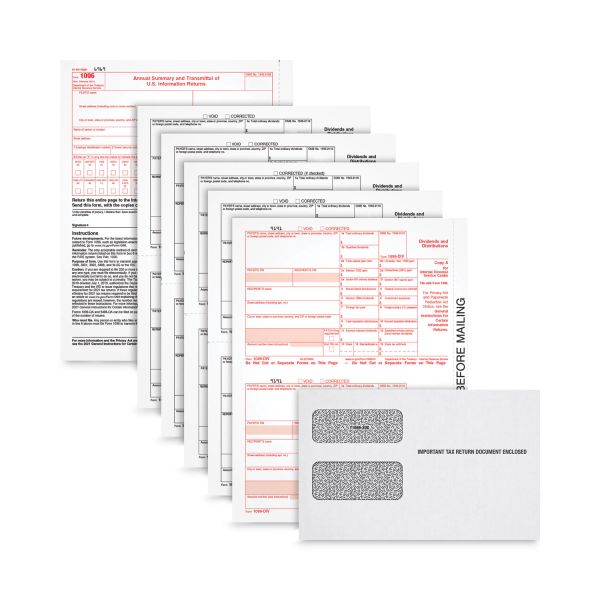 TOPS Five-Part 1099-DIV Tax Form Kit for Inkjet/Laser Printers, Five ...