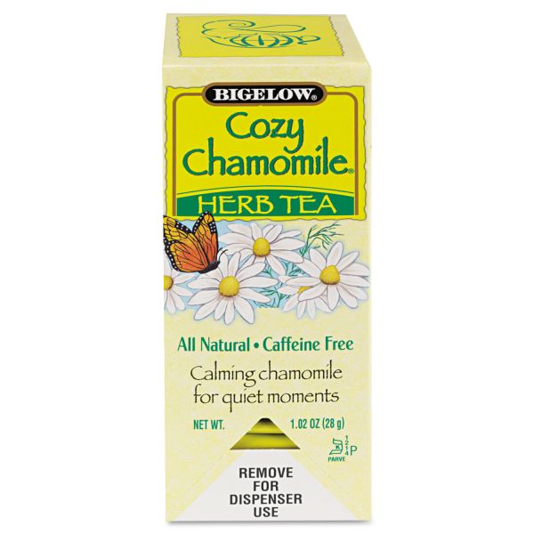 BTC00401 Bigelow Single Flavor Tea, Cozy Chamomile, 28 Bags/Box
