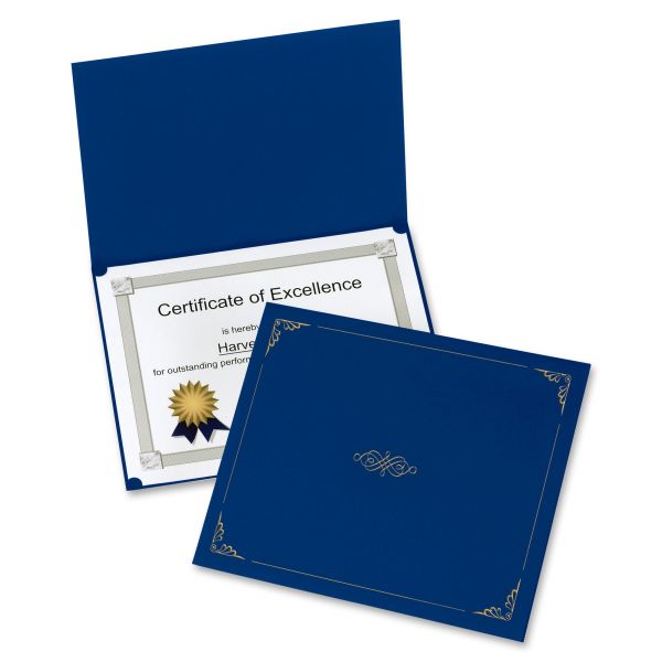 OXF29900235BGD Oxford Certificate Holder, 11 1/4 x 8 3/4, Dark Blue, 5/Pack