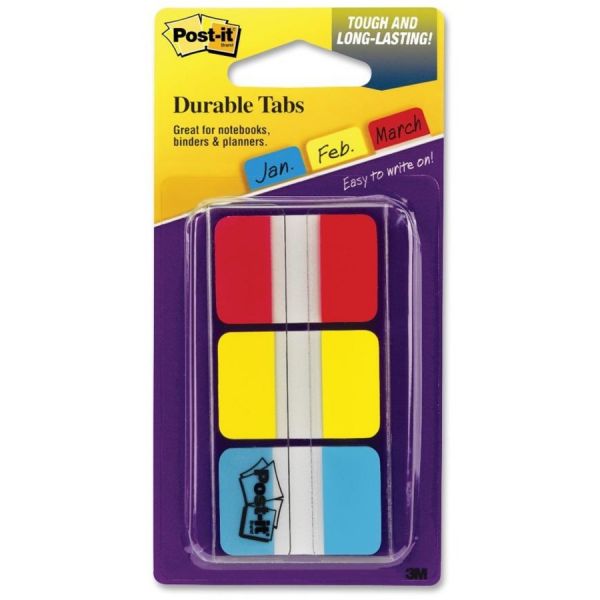 MMM686RYB Post-it Tabs File Tabs, 1 x 1 1/2, Assorted Primary Colors, 66/Pack