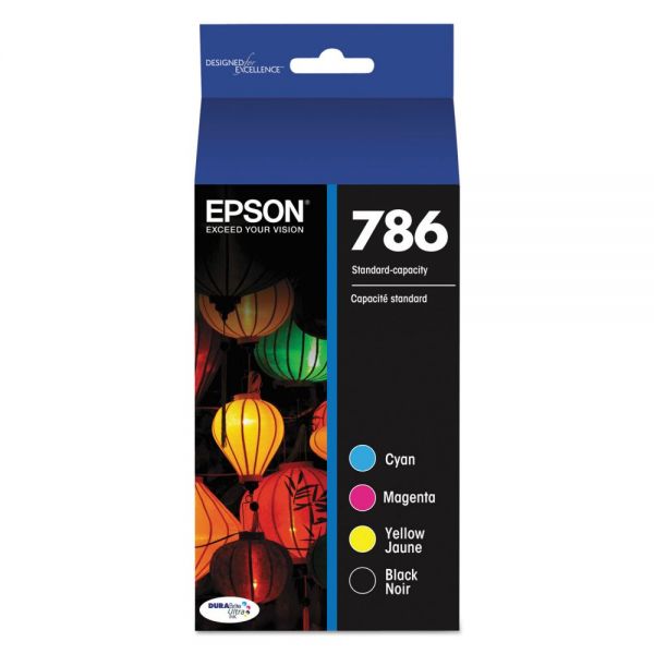EPST786120BCS Epson T786120BCS (786) DURABrite Ultra Ink, Black/Cyan/Magenta/Yellow