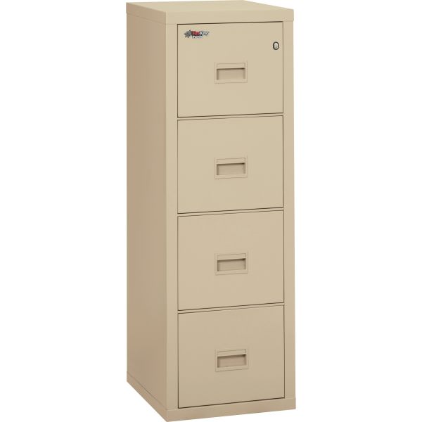FIR4R1822CPA FireKing Turtle Four-Drawer File, 17 3/4w x 22 1/8d, UL Listed 350° for Fire, Parchment