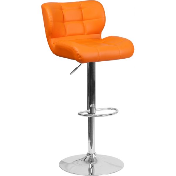 FHFSDSDR2510ORGG Flash Furniture Contemporary Tufted Barstool