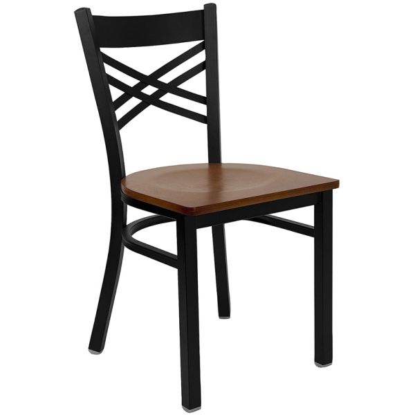FHFXU6FOBXBKCHYWGG Flash Furniture ''X'' Back Metal Restaurant Chair