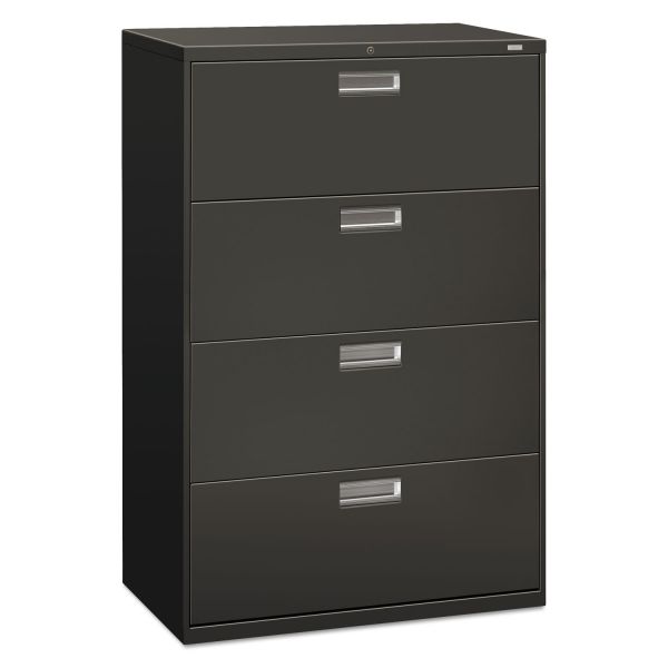 HON684LS HON 600 Series Four-Drawer Lateral File, 36w x 19-1/4d, Charcoal