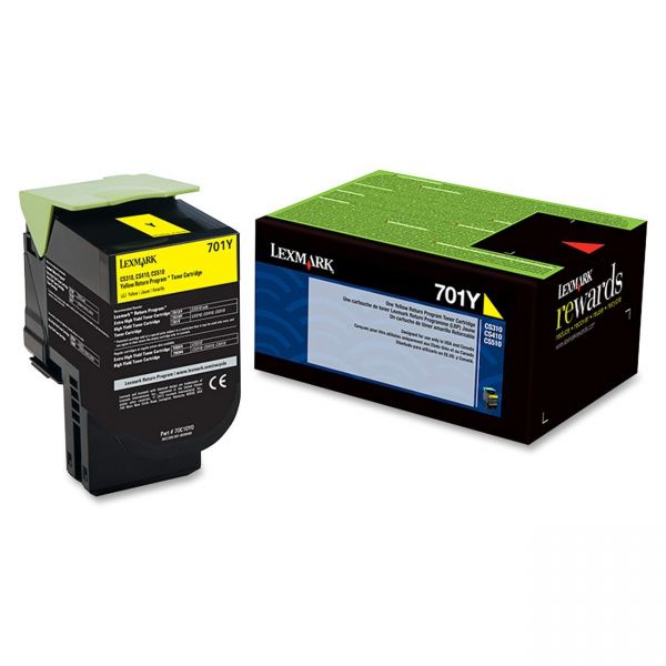 SYNX3402598 Lexmark 701Y Yellow Return Program Toner Cartridge (70C10Y0)