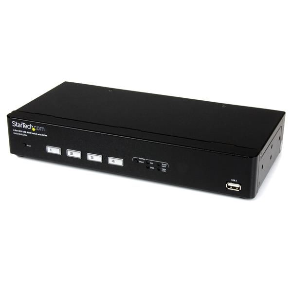 SYNX4027171 StarTech.com 4 Port USB DVI KVM Switch with DDM Fast Switching Technology and Cables
