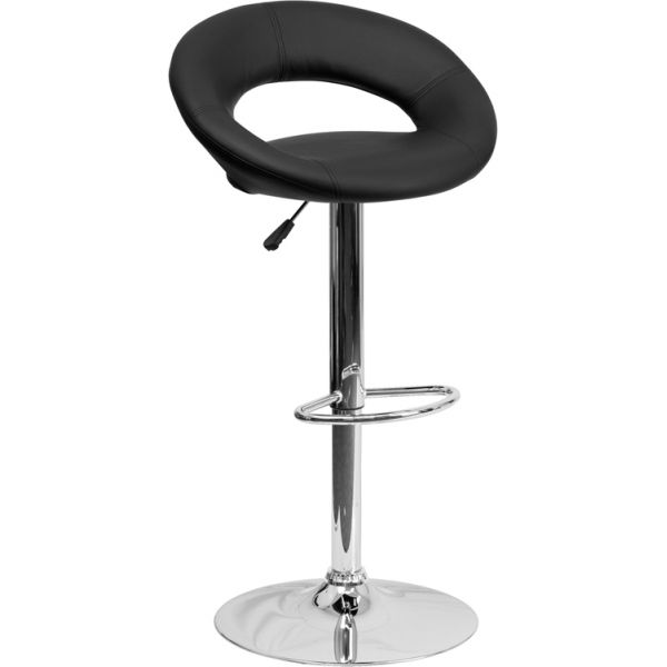 FHFDS811BKGG Flash Furniture Contemporary Rounded Back Barstool
