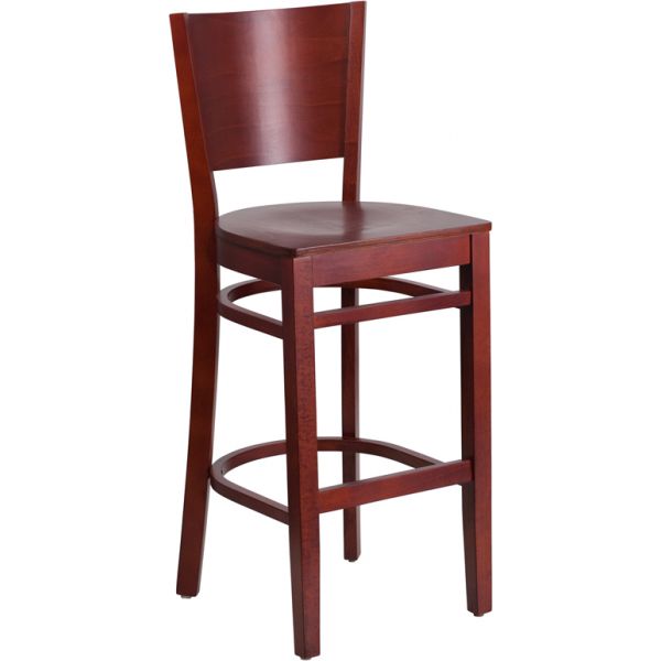 FHFXUDGW0094BARMAHMAHGG Flash Furniture Lacey Series Solid Back Wooden Barstool