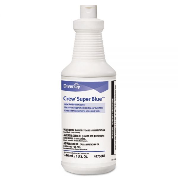 DVO94476081 Diversey Crew Super Blue Mild Acid Bowl Cleaner, Citrus, 32oz Squeeze Bottle,12/Carton