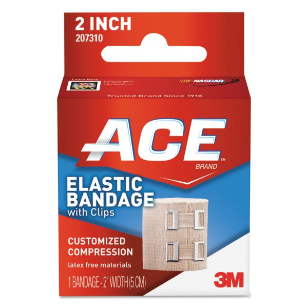 MMM207310 ACE Elastic Bandage with E-Z Clips, 2" x 50"