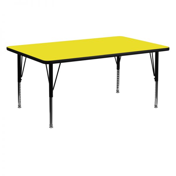 FHFXUA2460RECYELHPGG Flash Furniture Height Adjustable Rectangular Activity Table