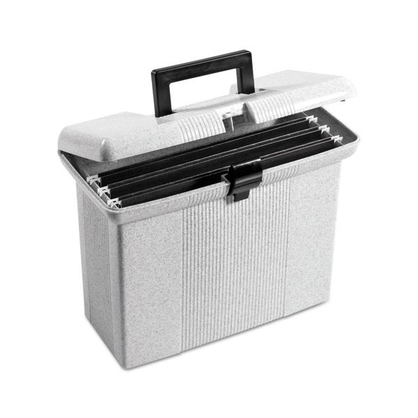 PFX41737 Pendaflex Portable File Boxes, Letter, Plastic, 14-7/8 x 6-1/2 x 11-7/8, Granite